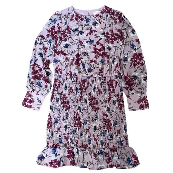 Melloday Pink Floral Smocked Skirt Dress MEDIUM NWT - Picture 3 of 16